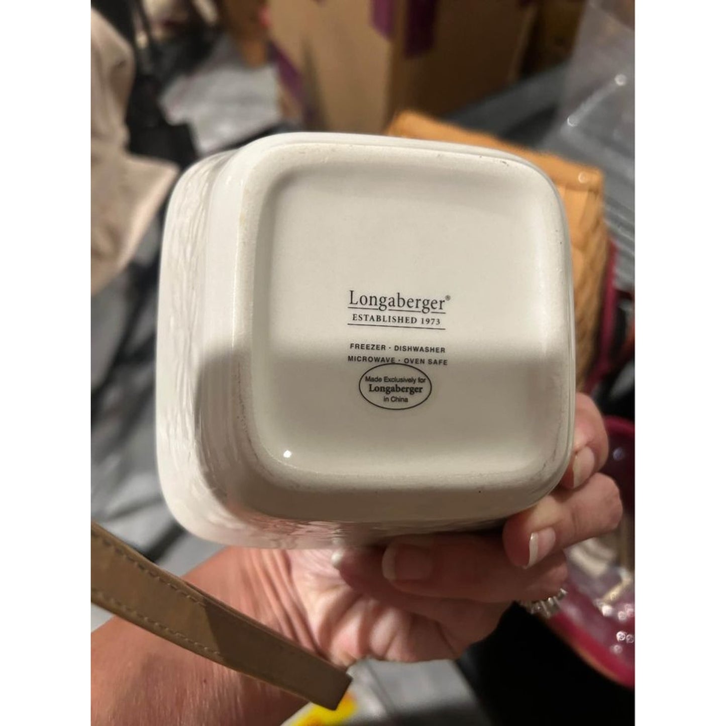 4 piece Longaberger Christmas basket lot with dish