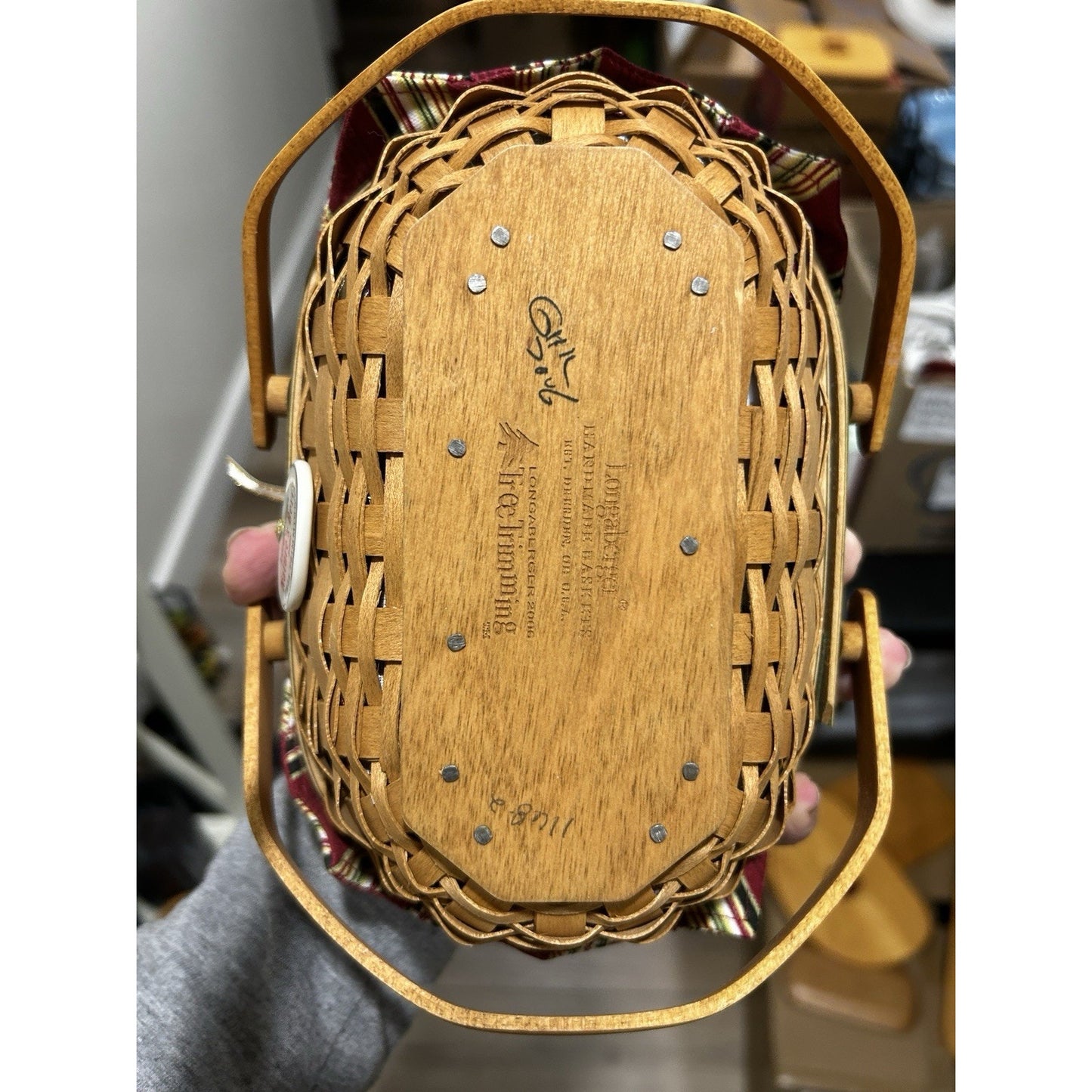 Longaberger 2006 Nature's Berry Basket Tree Trimming Christmas Combo Lid