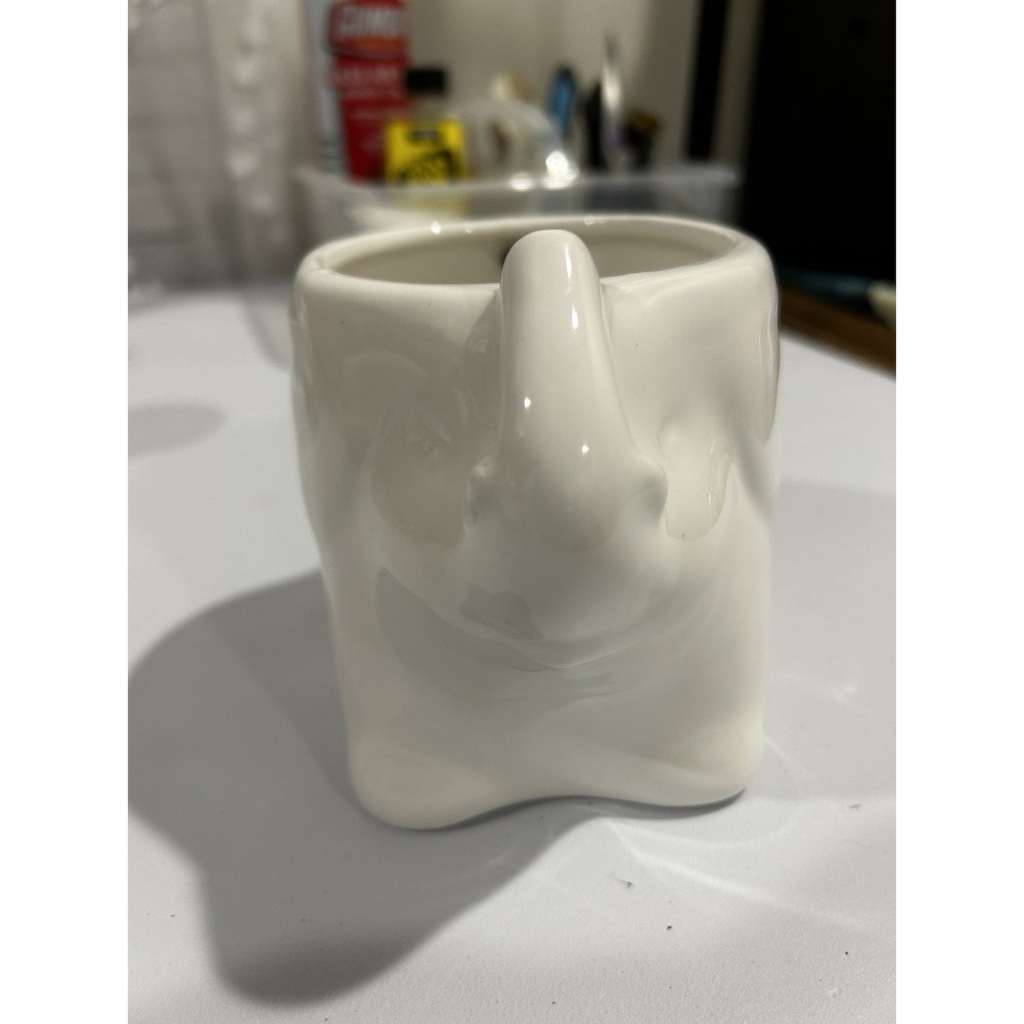 White Elephant Coffee Tea Mug Large Ceramic planter gift NEW trunk up