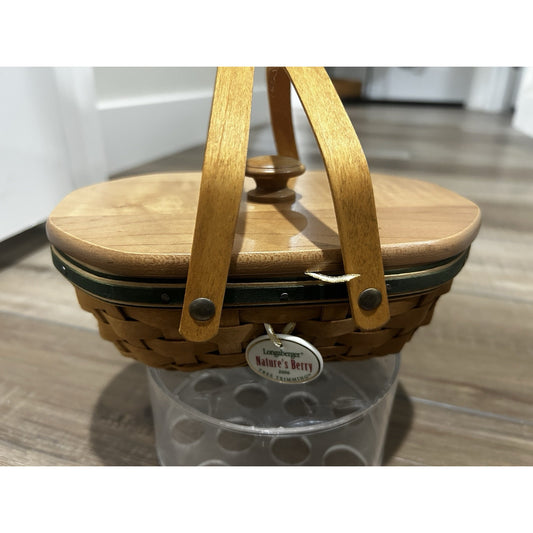 Longaberger 2006 Tree Trimming Nature's Berry Basket Liner Protector Lid Tie On