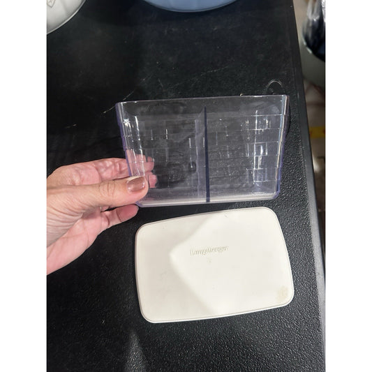Longaberger Tea Basket Hard Plastic Divided Protector & Lid