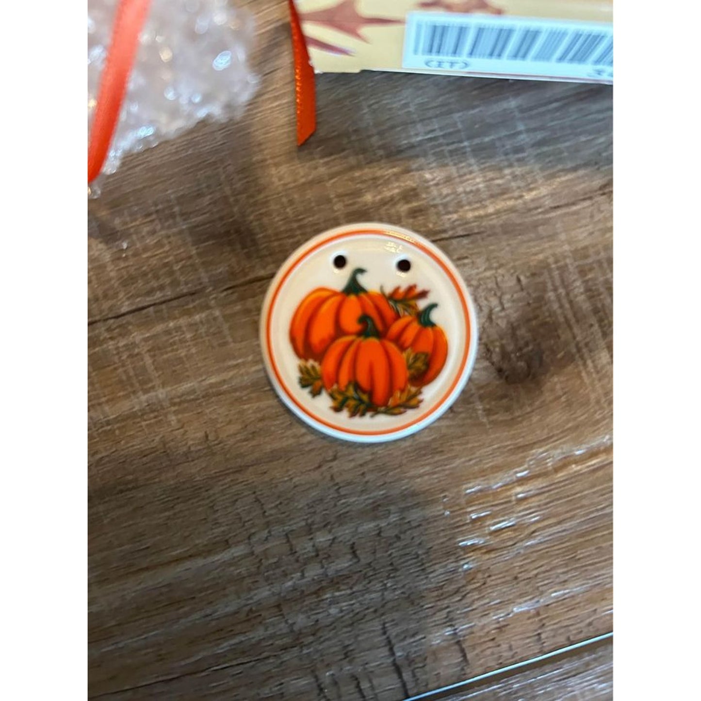 Longaberger Pumpkin tie on ceramic NeW fall Halloween