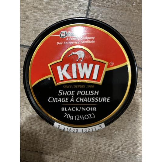 Kiwi Shoe Boot Polish Black Large 2.5 Oz Renews & Protects Leather 70g NEW