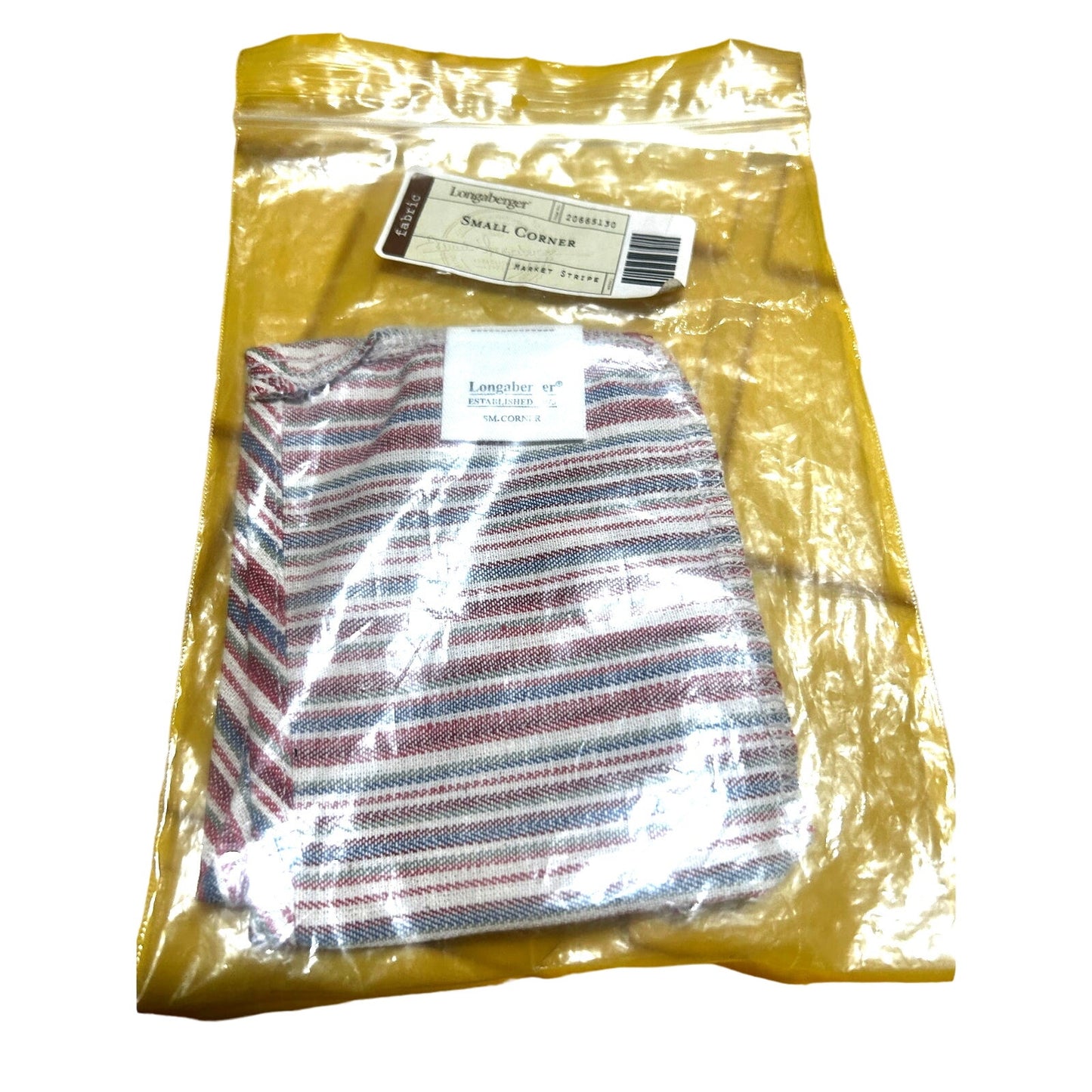 Longaberger SMALL CORNER Basket Liner MARKET STRIPE Fabric NEW