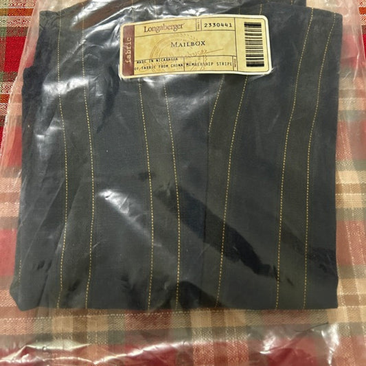 Longaberger Collector Club Mailbox Basket Liner NEW blue green stripe
