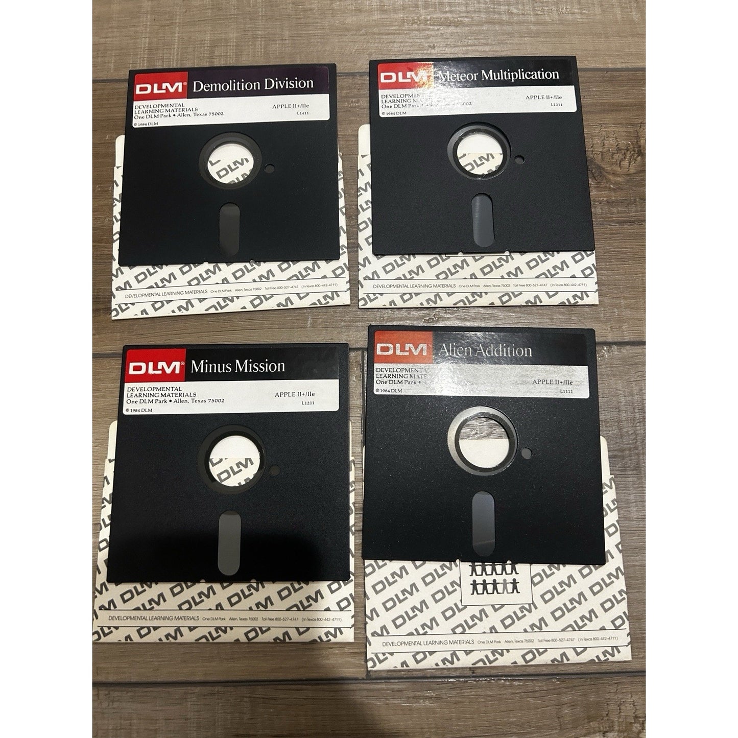 Meteor Multiplication Division Alien Addition DLM 1984 Apple II Floppy Disk Game