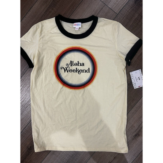 LuLaRoe Aloha Weekend Liv Small Graphic T Shirt Tropical Hawaiian S NEW!