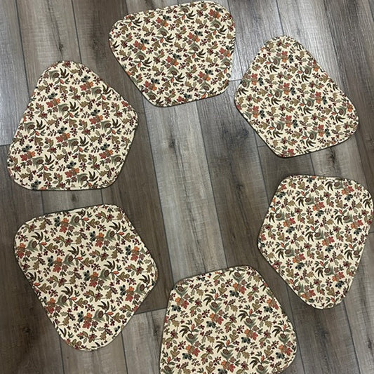 6 Longaberger Autumn Path Fabric Placemats custom made for Round table Fall Leaf