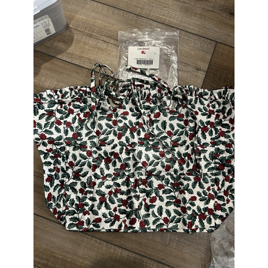 Longaberger Magazine Basket Liner Holly Berry Christmas fabric NEW