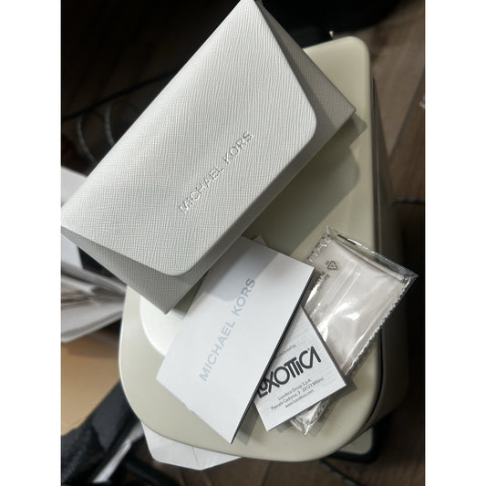 Michael Kors White Glasses Case - Sunglasses Optical w/ Cleaning Cloth NEW