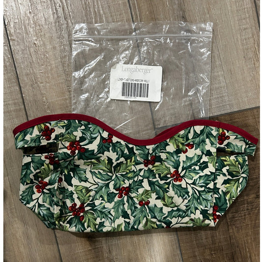 Longaberger TRADTIONS Basket Liner American Holly Fabric NEW Christmas