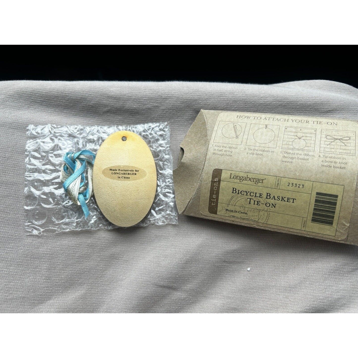 Longaberger Bicycle Basket Tie-On - Flyer NEW in original box