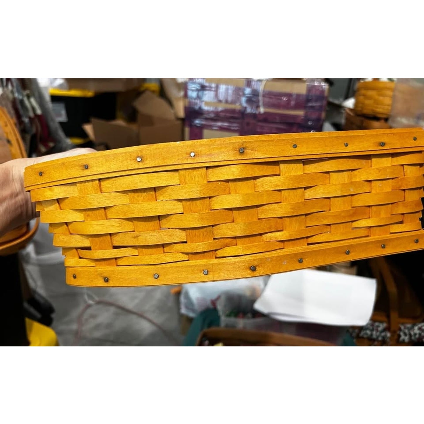 Longaberger Row Your Boat basket with protector & 2 wood dividers