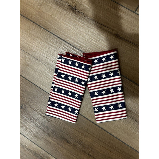 Longaberger Set of 2 Napkins in All American Stars Spangled Stripes Patriotic