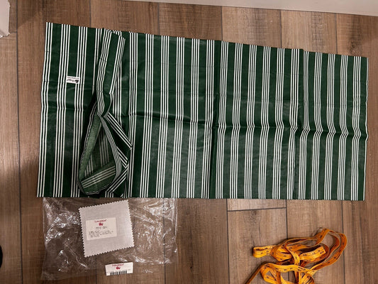 Longaberger Baskets Window Valance in Hunter Green Stripe fabric  72"  X 17" NEW